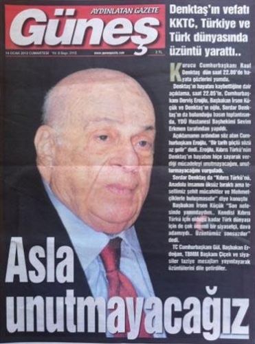 KKTC basını Denktaş'ın ölümünü böyle duyurdu