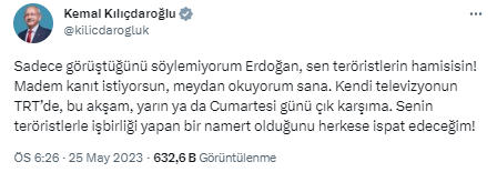 twit kılıç erdoğan trerör