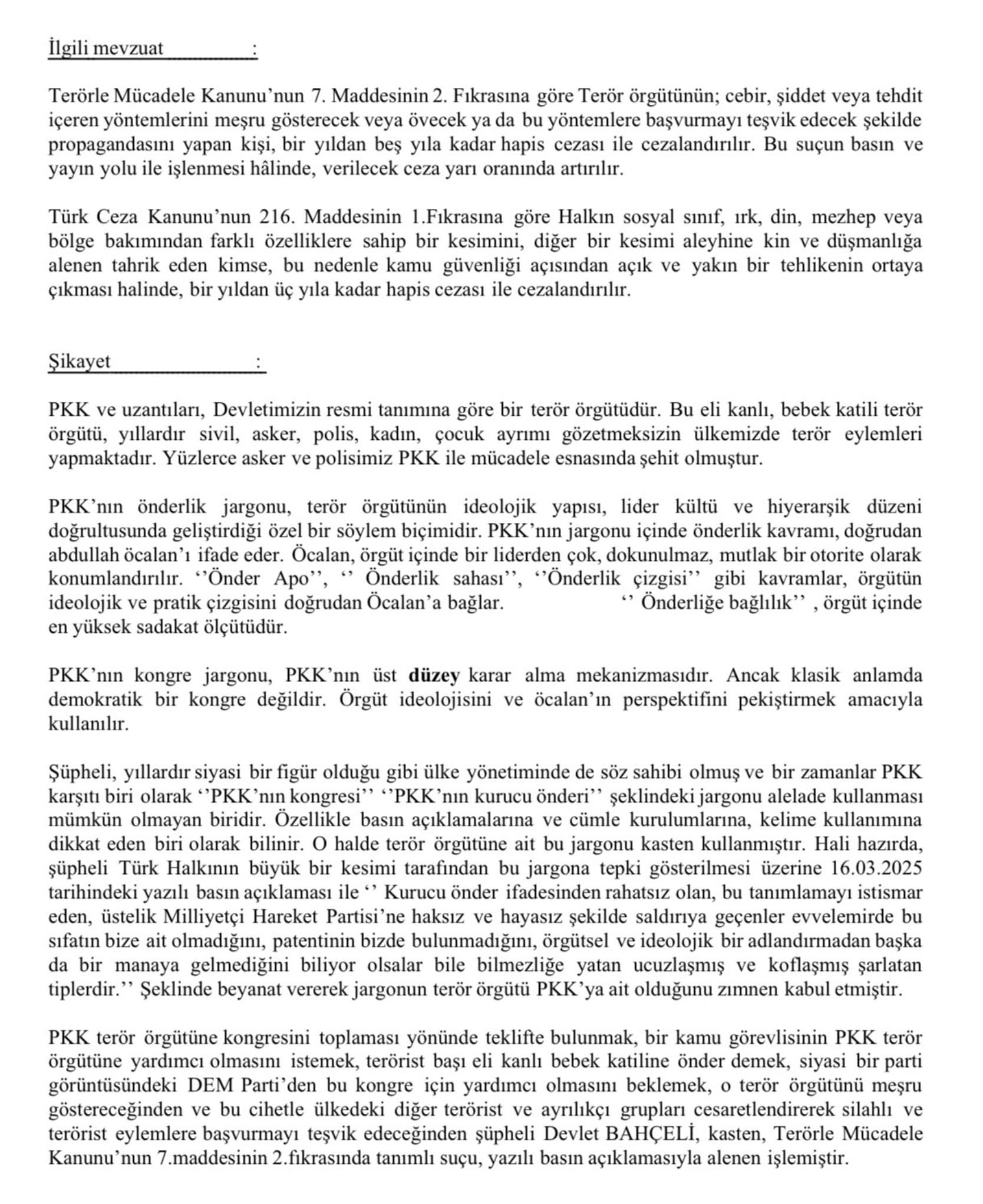 Bahçeli Hakkında Suçduyurusu1