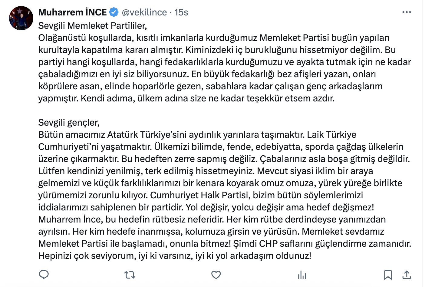 Muharim Ince Memleket Kapatma