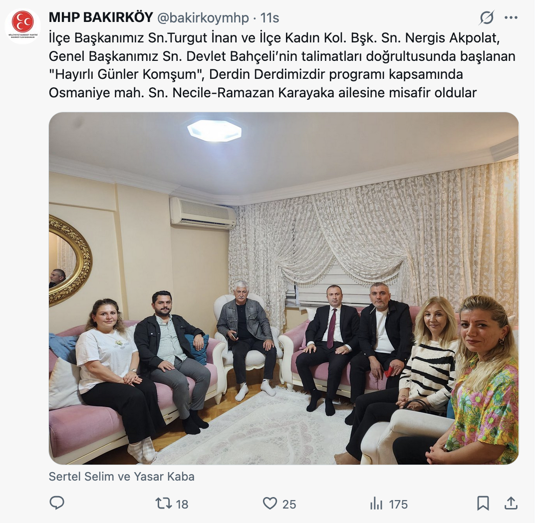 Bakırköy MHP Hayırlı Günler Komşum ziyareti