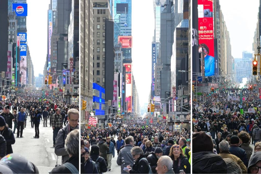 New York'ta protesto dalgası... 'Savaşa, Krala ve ICE'a hayır' yürüyüşü