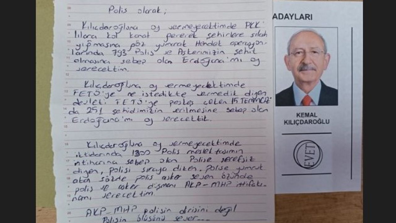 Bir polis Kılıçdaroğlu'na oy verme nedenini  paylaştı