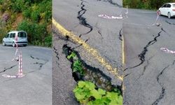 Giresun'da deprem mi oldu(!) Yayla yolu tehlike saçıyor!