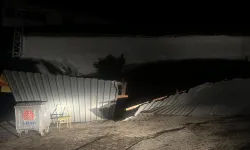 Karesi'de şiddetli rüzgar samanlığın çatısını uçurdu