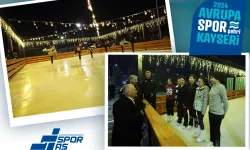 Kayseri'de Açık Hava Buz Pateni Pisti bayramda ilgi odağı oldu