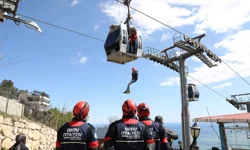 Ordu'da teleferik hattında nefes kesen kurtarma tatbikatı