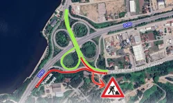 Kocaeli'de Başiskele istikametinde yol çalışması