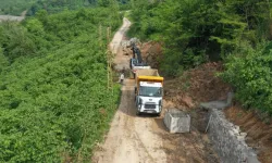 Ordu Büyükşehir'den Kovancı Mahallesi'ne taş duvar önlemi