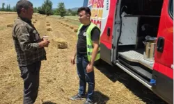 Denizli'de tarlalara soğuk su ve limonata desteği