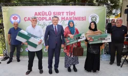 Trabzon'da çay üreticisine şarjlı makine desteği