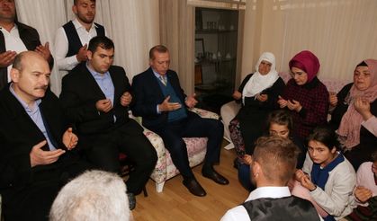Erdoğan şehit edilen 15 yaşındaki Eren Bülbül´ün ailesine taziye ziyaretinde bulundu