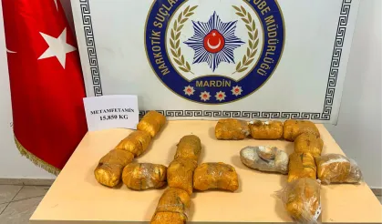 Mardin'de uyuşturucu operasyonu: 15 kilo 850 gram metamfetamin