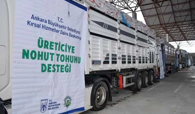 Başkentli üreticiye 1.5 milyonluk nohut tohumu desteği