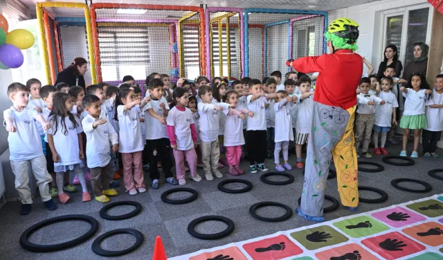 Konya'da anaokulu öğrencilerine bisiklet bilinci eğitimi