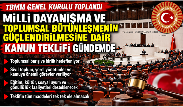 TBMM Genel Kurulu’nda “Çerçeve Yasa” mesaisi: Milli Dayanışma ve Toplumsal Bütünleşme Teklifi gündemde