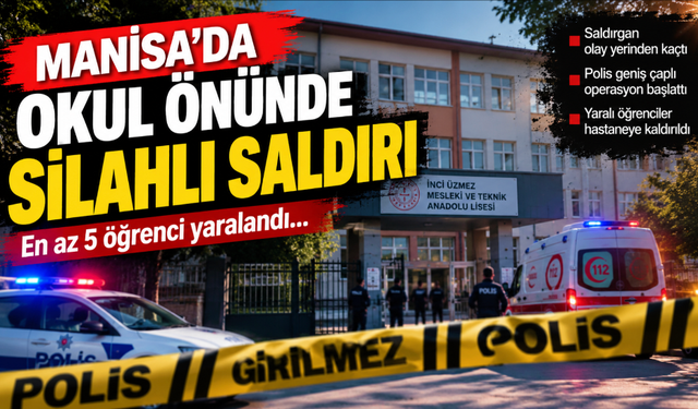 Manisa'da okul önünde silahlı saldırı: En az 5 öğrenci yaralandı