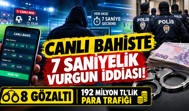 İstanbul’da Canlı Bahis Operasyonu: 8 Gözaltı, 192 Milyon TL’lik Para Trafiği