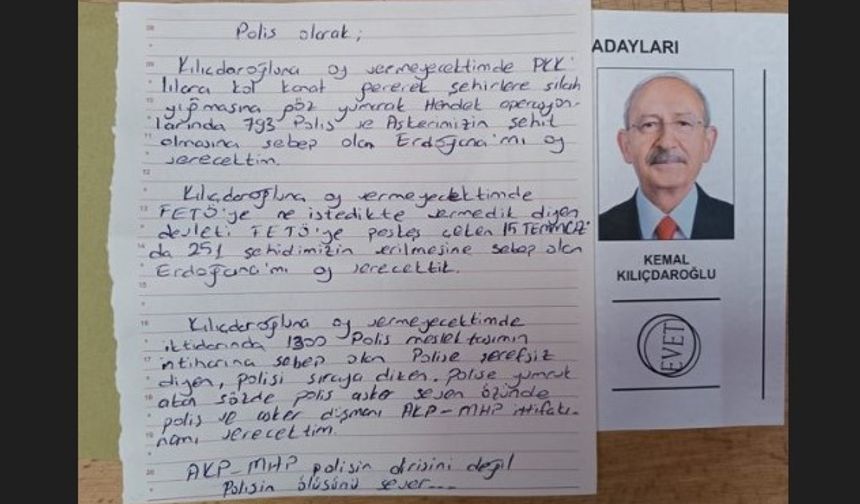 Bir polis Kılıçdaroğlu'na oy verme nedenini  paylaştı