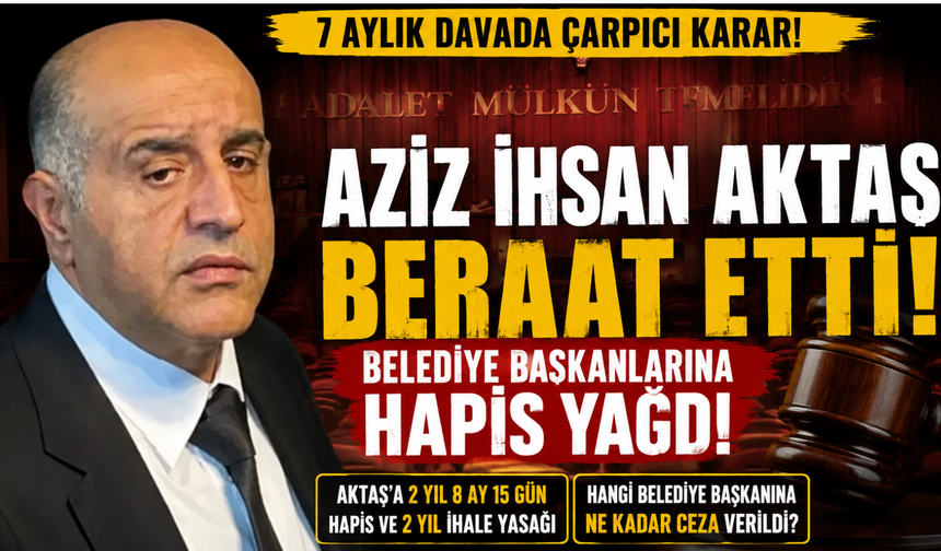 Aziz İnsan Aktaş Suç Örgütü Lideri berat etti, Belediye Başkanlarına ceza yağdı!
