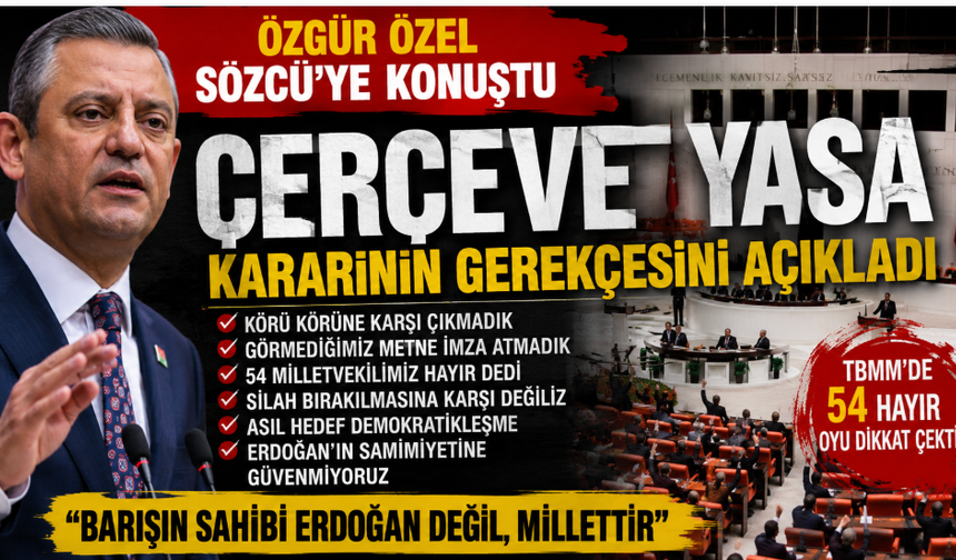 Özgür Özel Çerçeve Yasa kararının gerekçesini açıkladı: “Körü körüne karşı çıkmadık”
