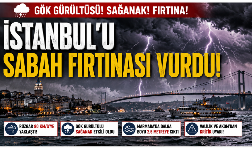 İstanbul'u Sabah Fırtınası Vurdu! Gök Gürültüsüyle Başlayan Yağış Kenti Sarstı
