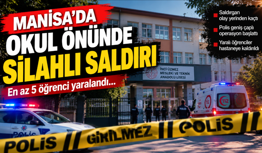 Manisa'da okul önünde silahlı saldırı: En az 5 öğrenci yaralandı